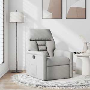 Polohovací křeslo obláčkově šedá textil - obrázek 2