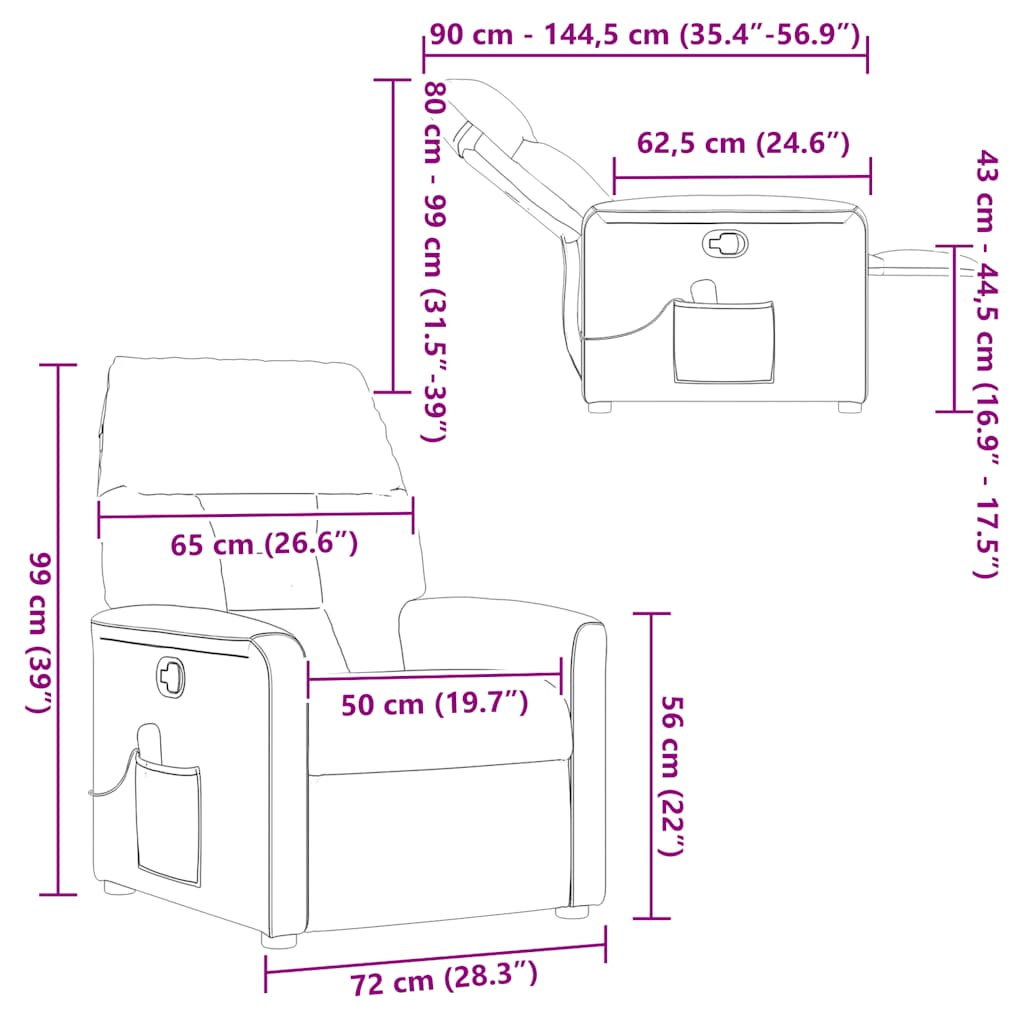 masāžas krēsls, atgāžams, vīnsarkans audums