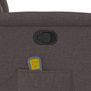 Masážní polohovací křeslo tmavě hnědé textil - obrázek 10
