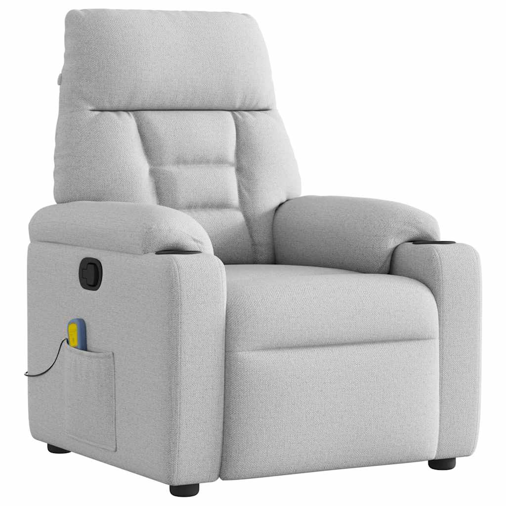 vidaXL Masážní polohovací křeslo obláčkově šedá textil