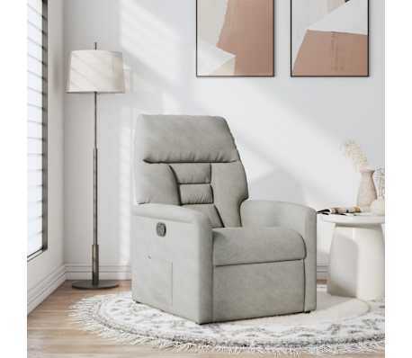 vidaXL Fauteuil inclinable gris clair tissu microfibre