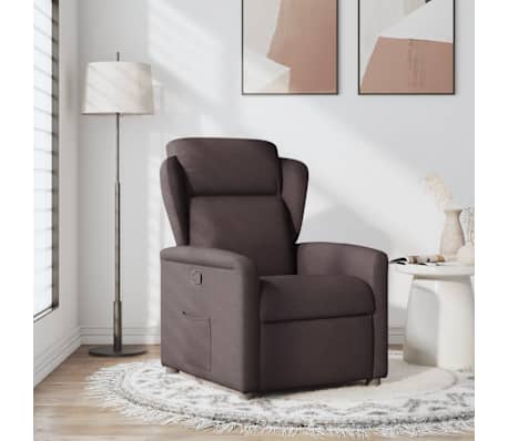 vidaXL Fotoliu rabatabil, maro &icirc;nchis, material textil