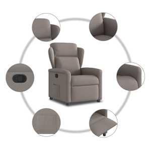 Polohovací křeslo taupe textil - obrázek 7