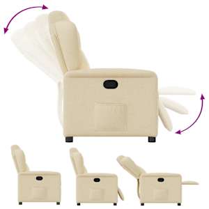 Polohovací křeslo krémové textil - obrázek 6