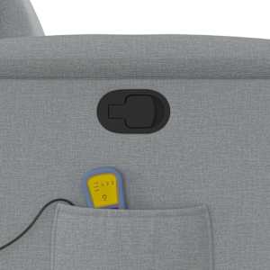 Masážní polohovací křeslo světle šedé textil - obrázek 10