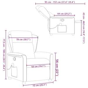 Masážní polohovací křeslo taupe textil - obrázek 13