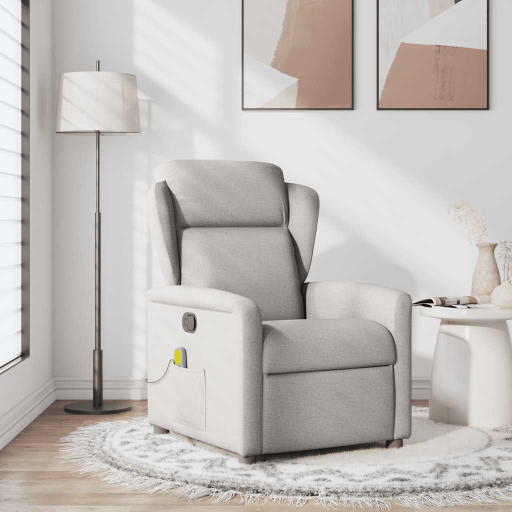 vidaXL Massagestoel verstelbaar stof wolk grijs afbeelding