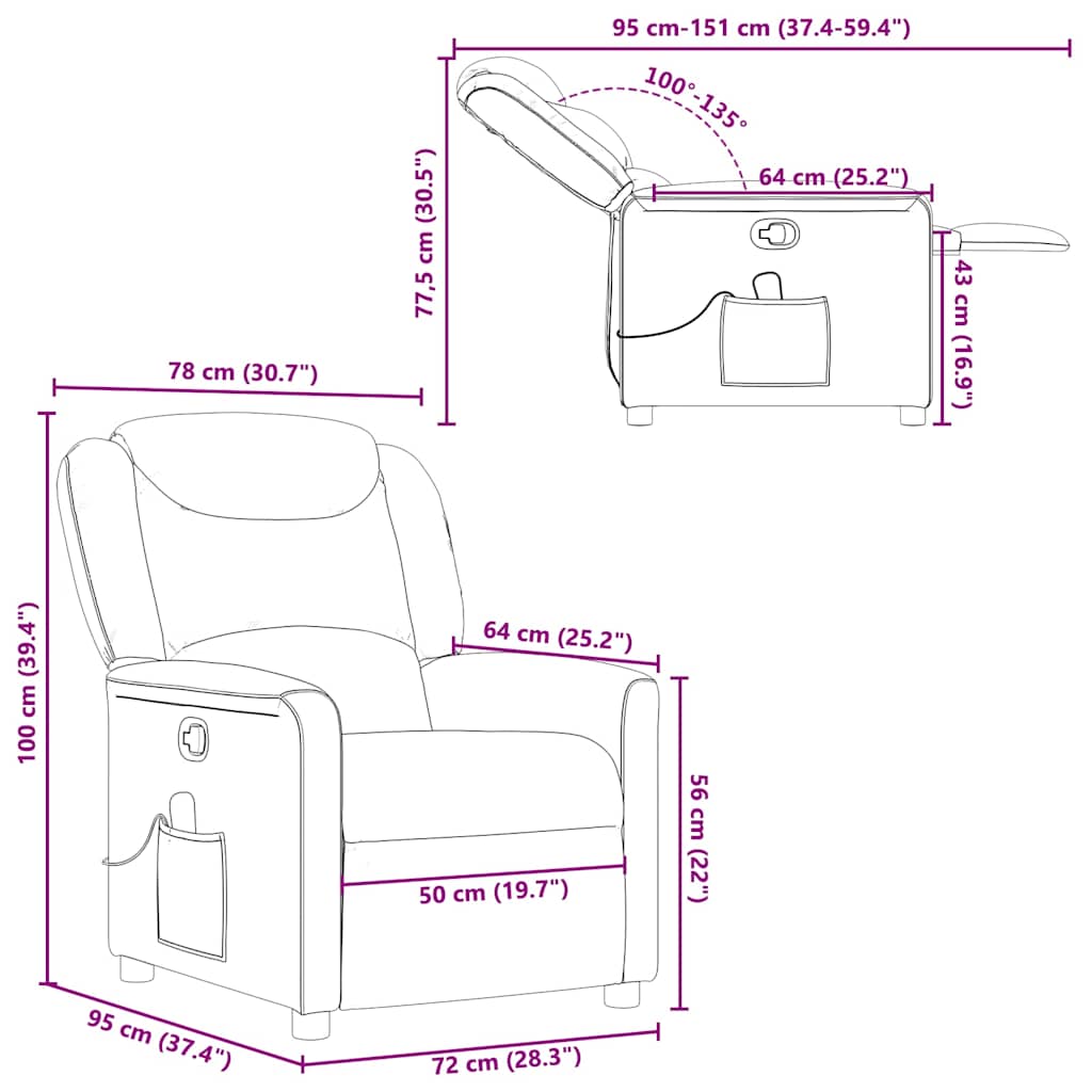 masāžas krēsls, atgāžams, vīnsarkans audums