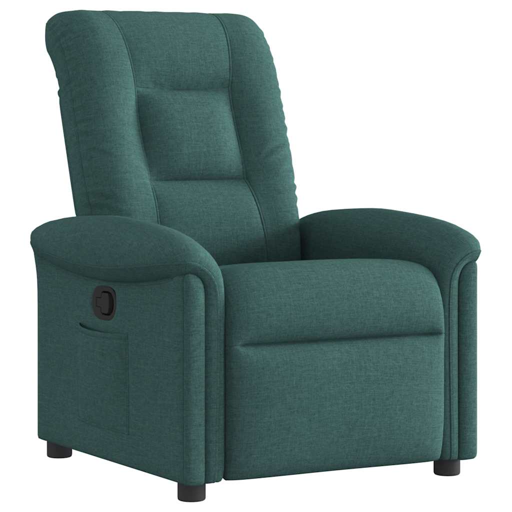 vidaXL Polohovací křeslo tmavě zelené textil