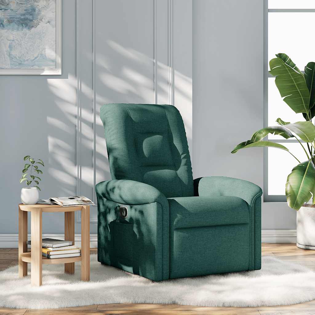 vidaXL Fotoliu rabatabil, verde închis, material textil