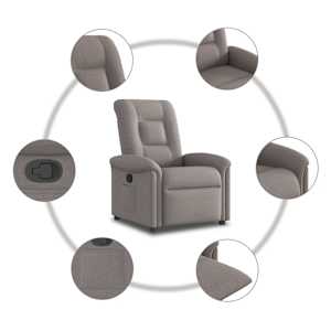 Polohovací křeslo taupe textil - obrázek 7