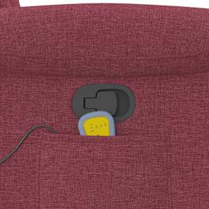 Masážní polohovací křeslo vínové textil - obrázek 11