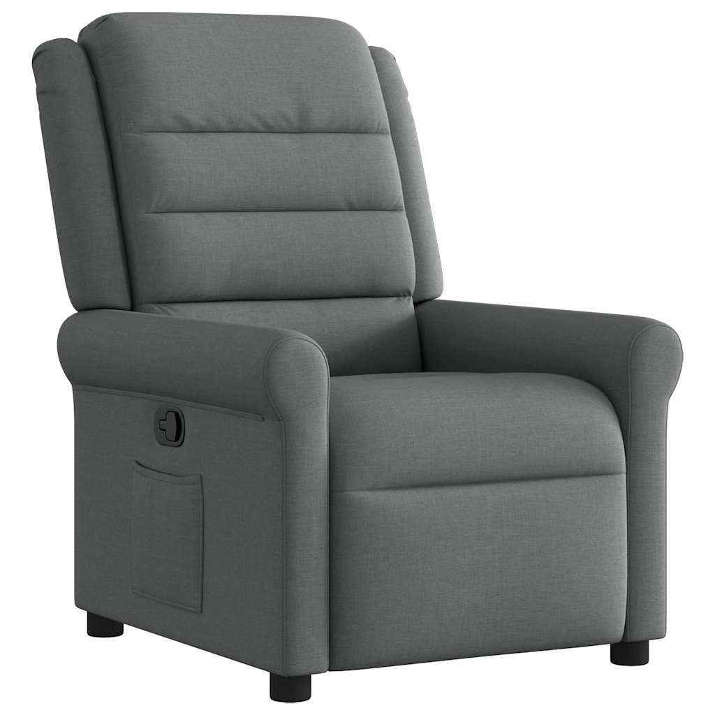 vidaXL Polohovací křeslo tmavě šedé textil