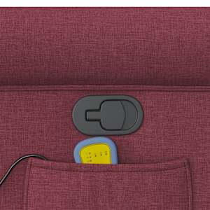Masážní polohovací křeslo vínové textil - obrázek 8