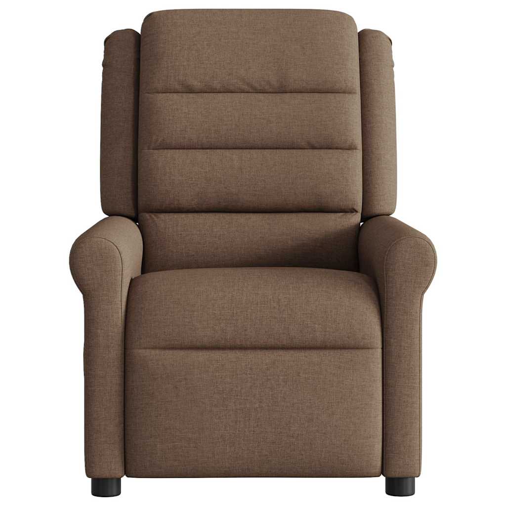 vidaXL Fotoliu de masaj rabatabil, maro, material textil