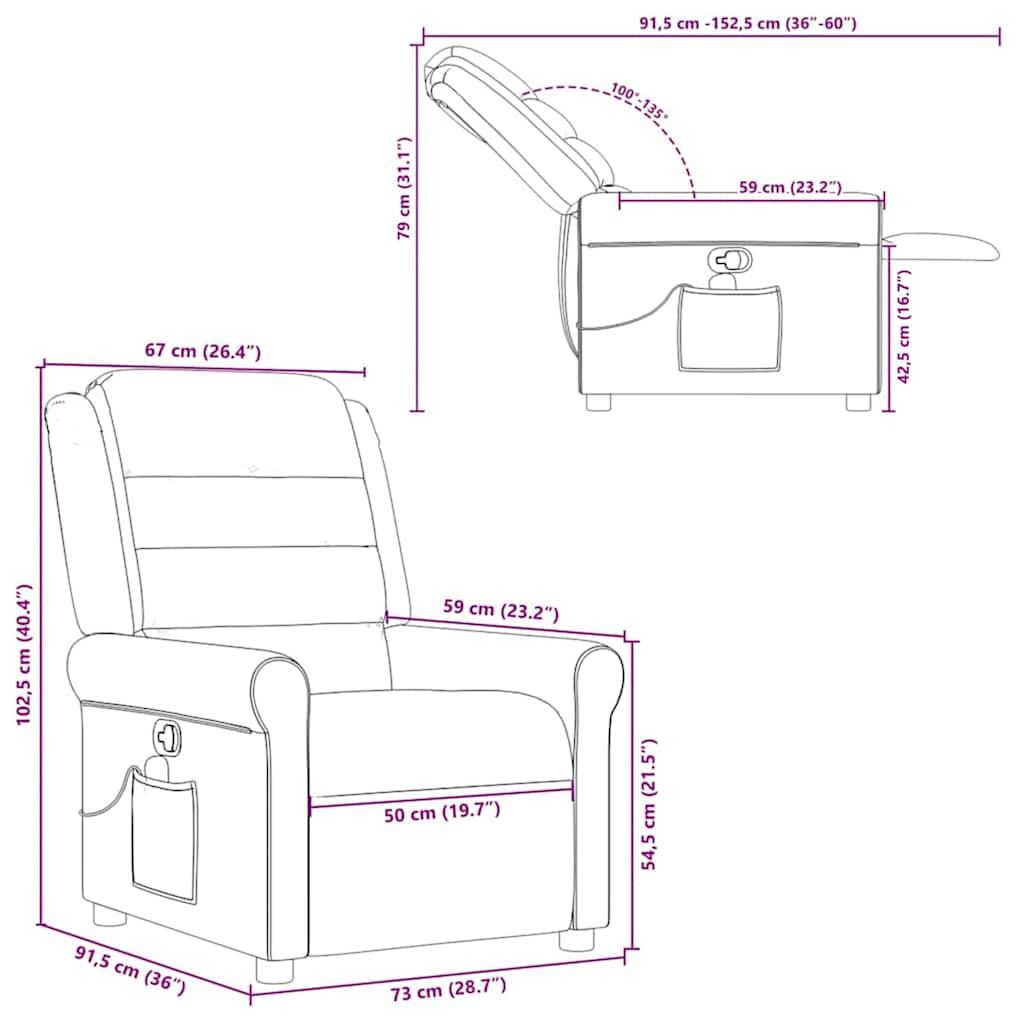 masāžas krēsls, atgāžams, brūns audums