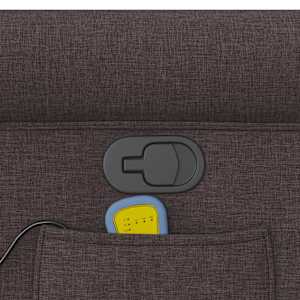 Masážní polohovací křeslo tmavě hnědé textil - obrázek 8