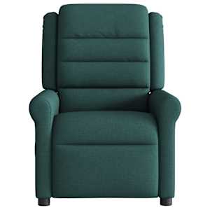 Masážní polohovací křeslo tmavě zelené textil - obrázek 3