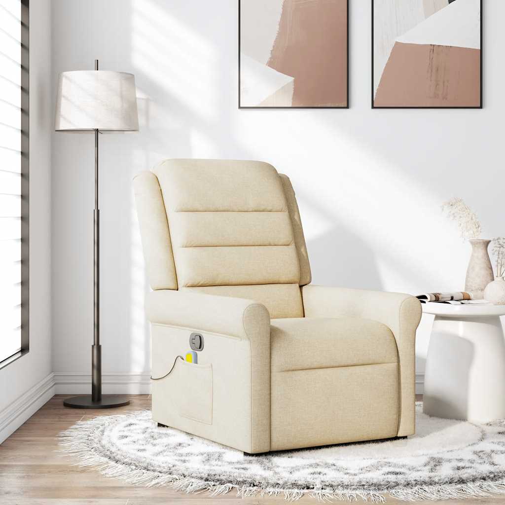 vidaXL Massagesessel Creme Stoff