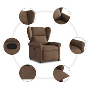Polohovací křeslo hnědé textil - obrázek 6