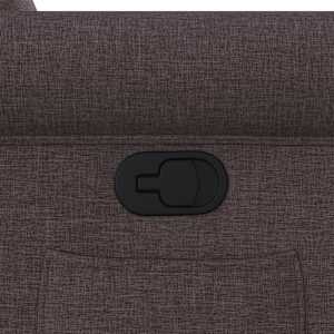 Polohovací křeslo tmavě hnědé textil - obrázek 9