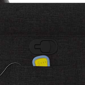 Masážní polohovací křeslo černé textil - obrázek 8