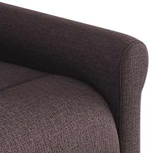 Masážní polohovací křeslo tmavě hnědé textil - obrázek 10