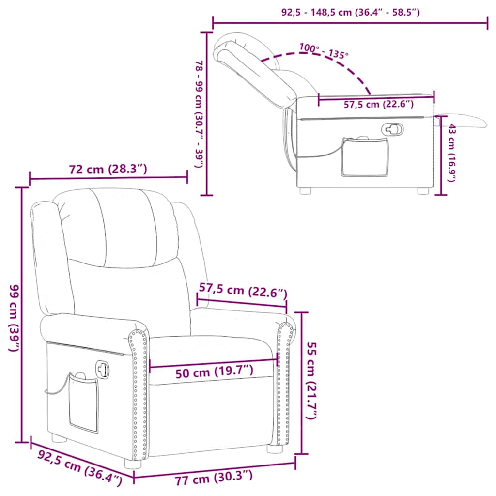 masāžas krēsls, spīdīgi brūna mākslīgā āda