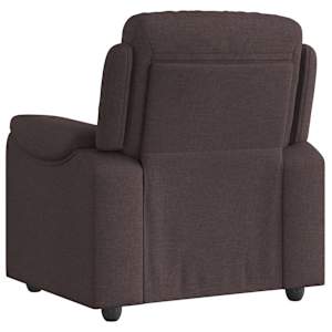 Polohovací křeslo tmavě hnědé textil - obrázek 5