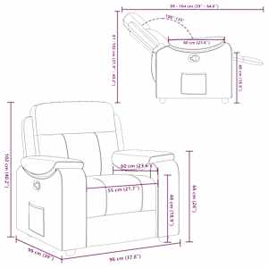 Polohovací křeslo tmavě hnědé textil - obrázek 11