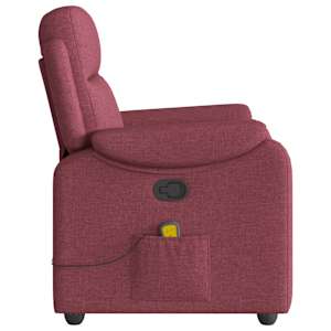 Masážní polohovací křeslo vínové textil - obrázek 4