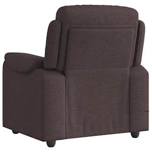 Masážní polohovací křeslo tmavě hnědé textil - obrázek 5