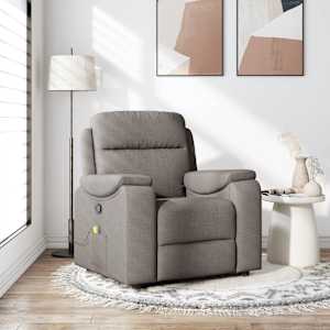 Masážní polohovací křeslo taupe textil - obrázek 1