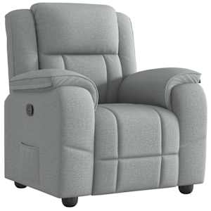 Polohovací křeslo světle šedé textil - obrázek 2