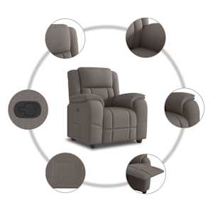 Polohovací křeslo taupe textil - obrázek 7