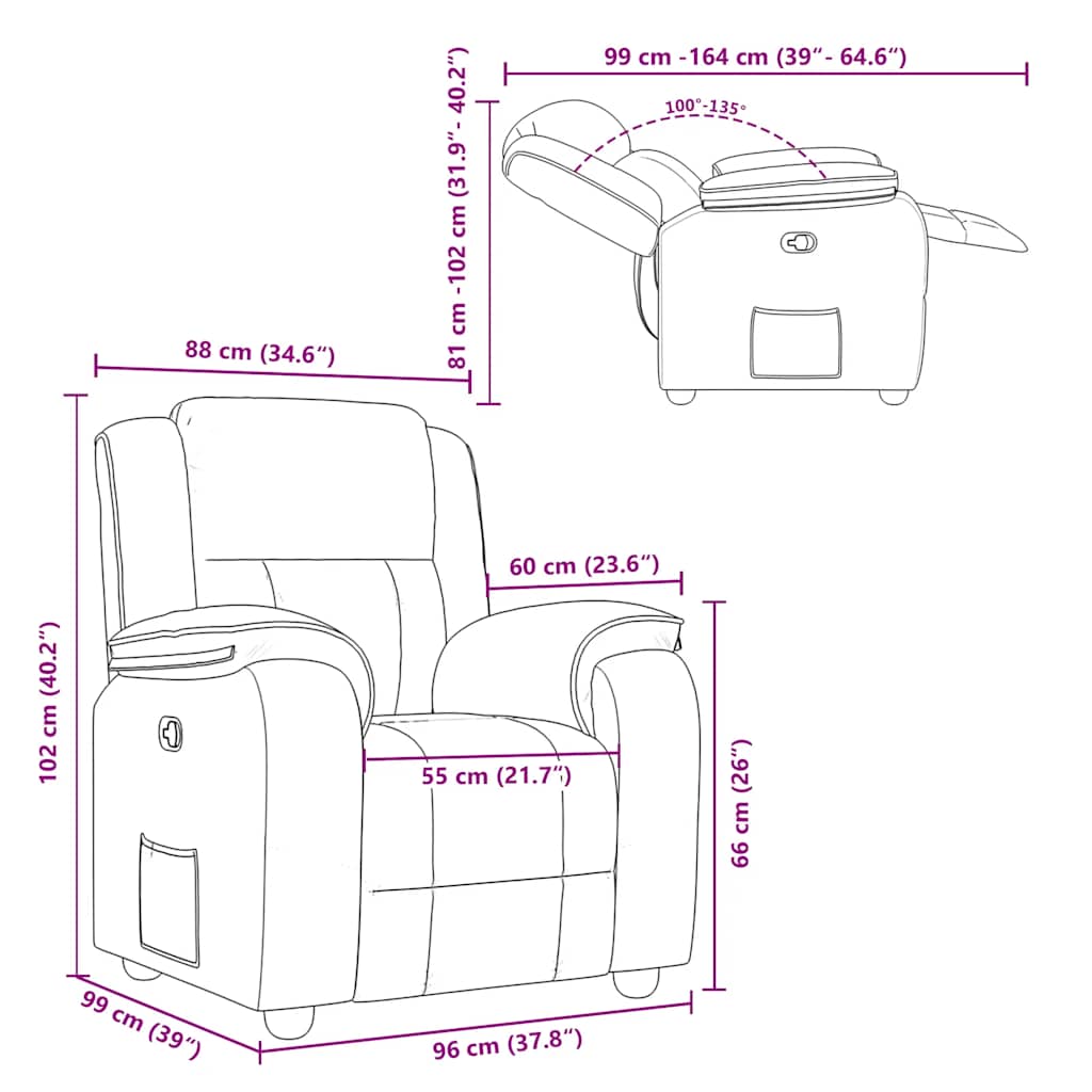 atpūtas krēsls, atgāžams, krēmkrāsas audums