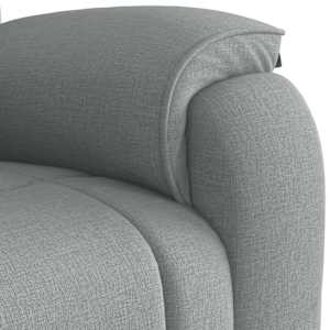 Masážní polohovací křeslo světle šedé textil - obrázek 9