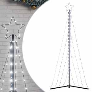 vidaXL LED j&otilde;ulupuu 339 LED k&uuml;lm, valge 182 cm