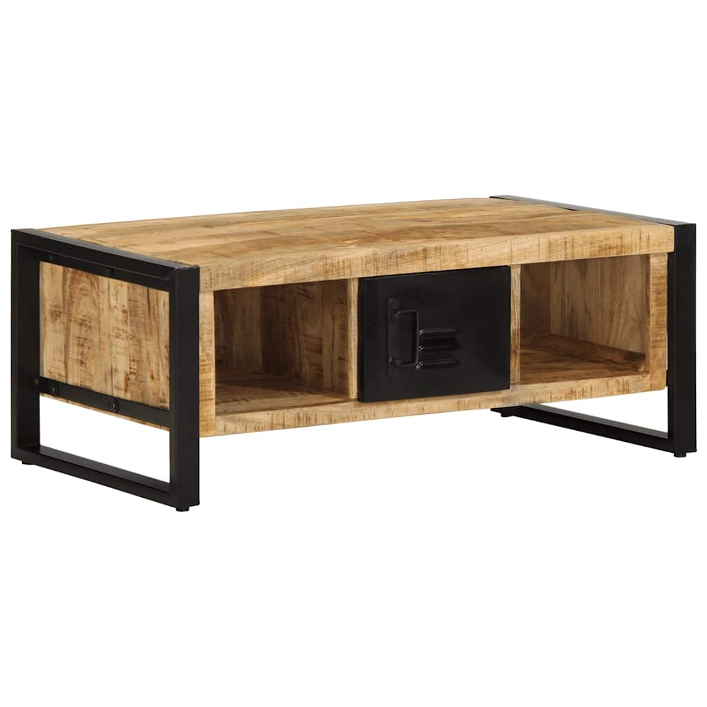 vidaXL Couchtisch 90x50x36 cm Raues Massivholz Mango