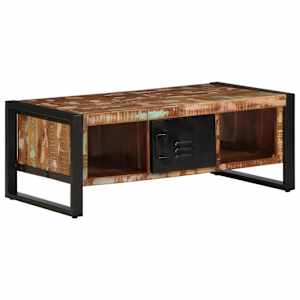 Konferenční stolek vícebarevný 90x50x36 cm recyklované dřevo - obrázek 2