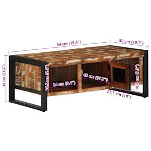Konferenční stolek vícebarevný 90x50x36 cm recyklované dřevo - obrázek 12