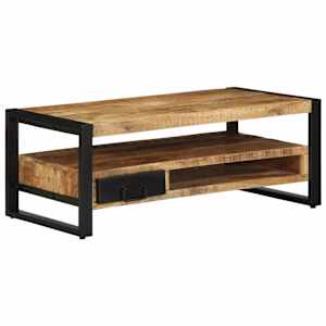 vidaXL Coffee Table 90x50x36 cm Solid Rough Wood Mango