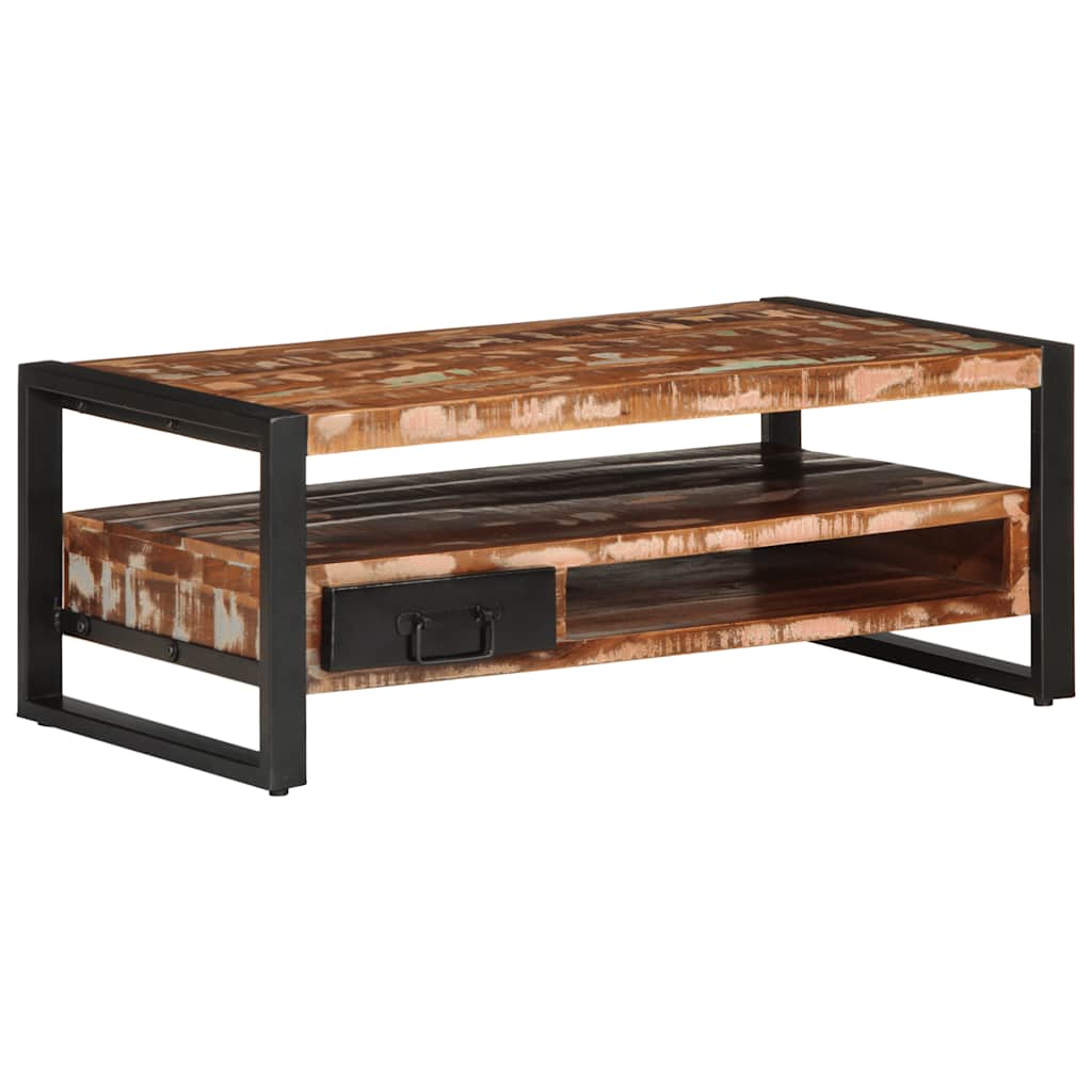 vidaXL dohányzóasztal többszínű 90x50x36cm tömörfa újrahasznosított fa