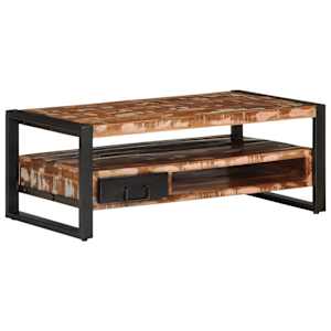 Konferenční stolek vícebarevný 90x50x36 cm recyklované dřevo - obrázek 2