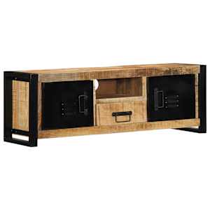 TV skříňka 100x30x35 cm masivní hrubý mangovník - obrázek 1