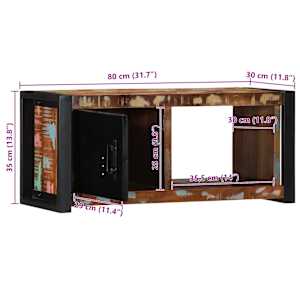 TV skříňka 80x30x35 cm masivní regenerované dřevo - obrázek 11