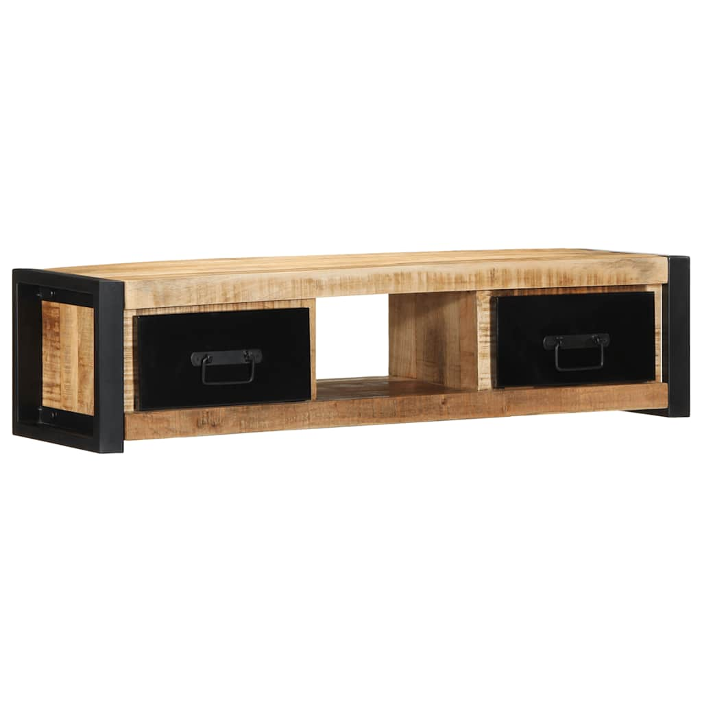 vidaXL TV-Schrank 100x30x25 cm Raues Massivholz Mango