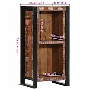 Noční stolek 40x30x80 cm masivní recyklované dřevo - obrázek 10