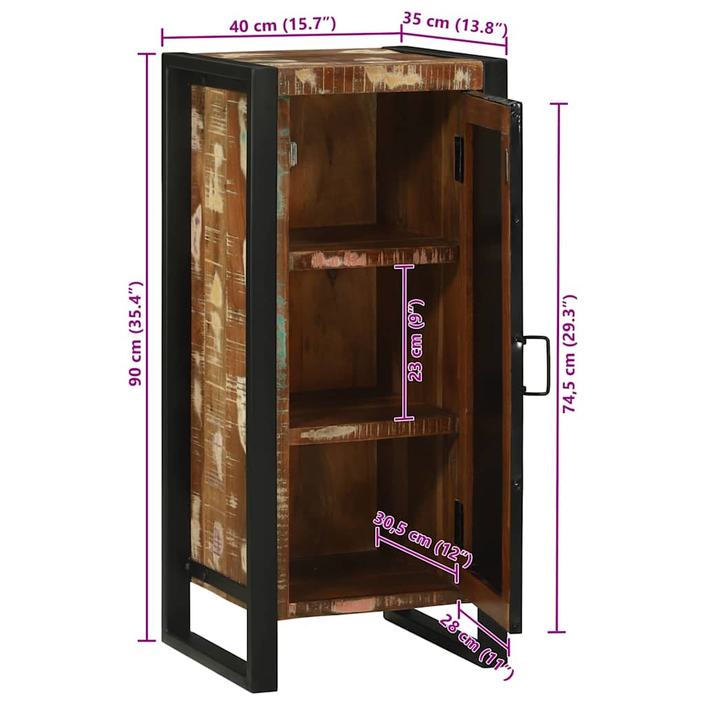 Badkamerkast Bruin 40 x 35 x 90 cm Massief gerecycled hout image 13