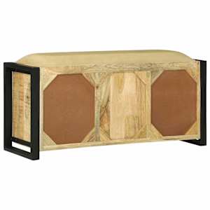 Lavice skříň Hnědá 100 x 35 x 50 cm Masivní magnovníkové dřevo - obrázek 7
